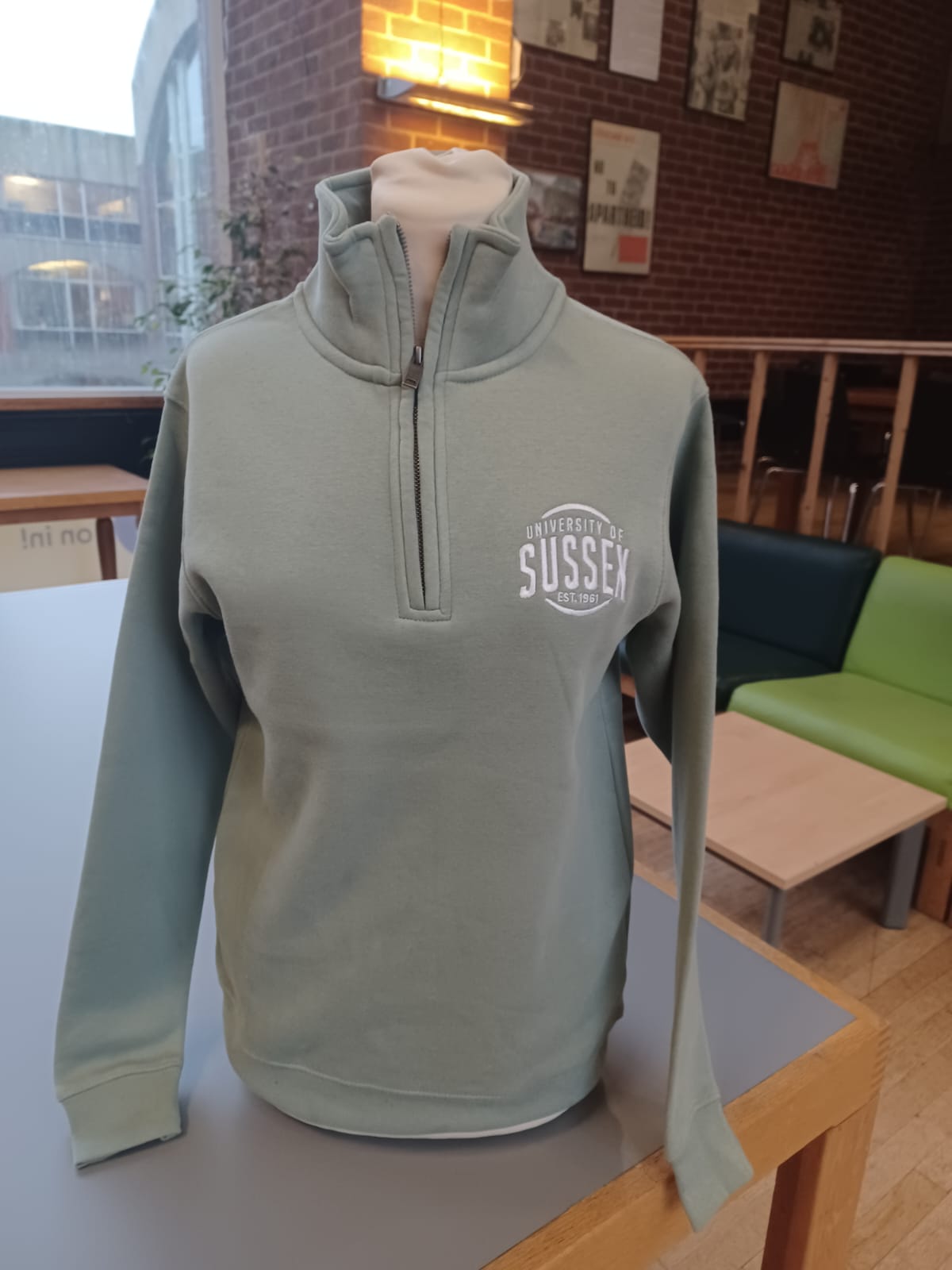 Embroidered Quarter Zip Sweatshirt