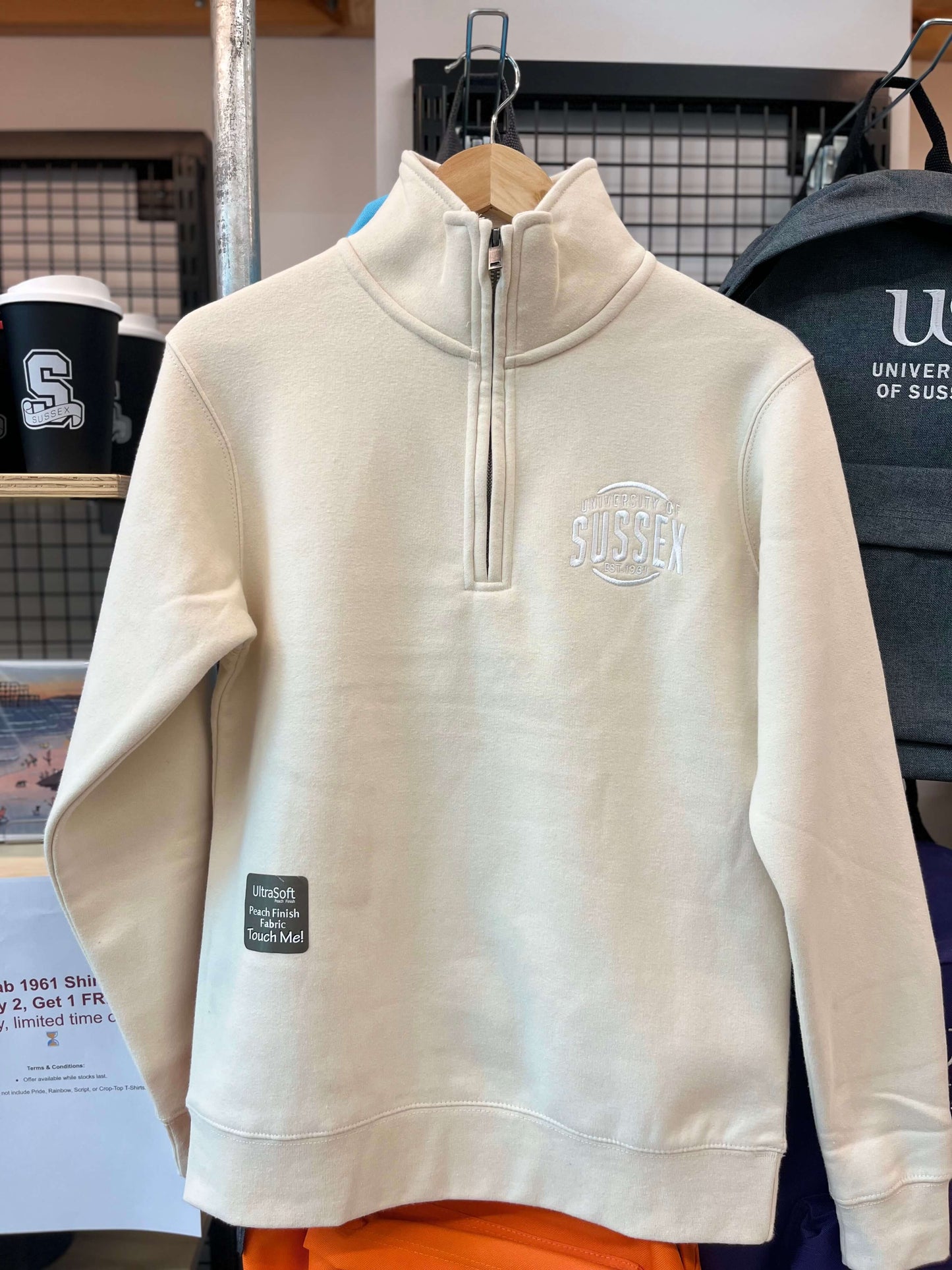 Embroidered Quarter Zip Sweatshirt