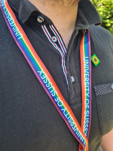 University of Sussex Rainbow lanyard (with badge holder)