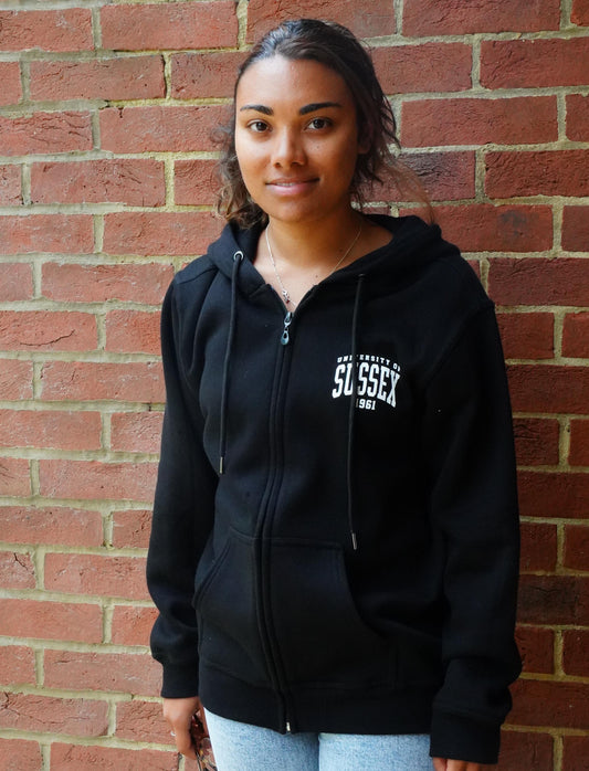 Printed Zipped Hoodie