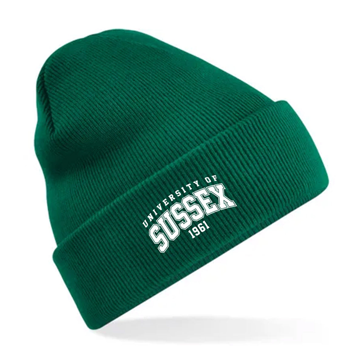 Recycled Cuffed Beanie - White Artwork