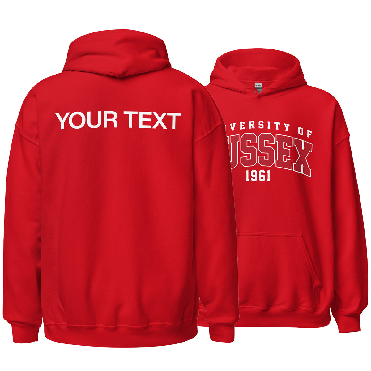 1961 Hoodie - Red Artwork w/ Personalisation