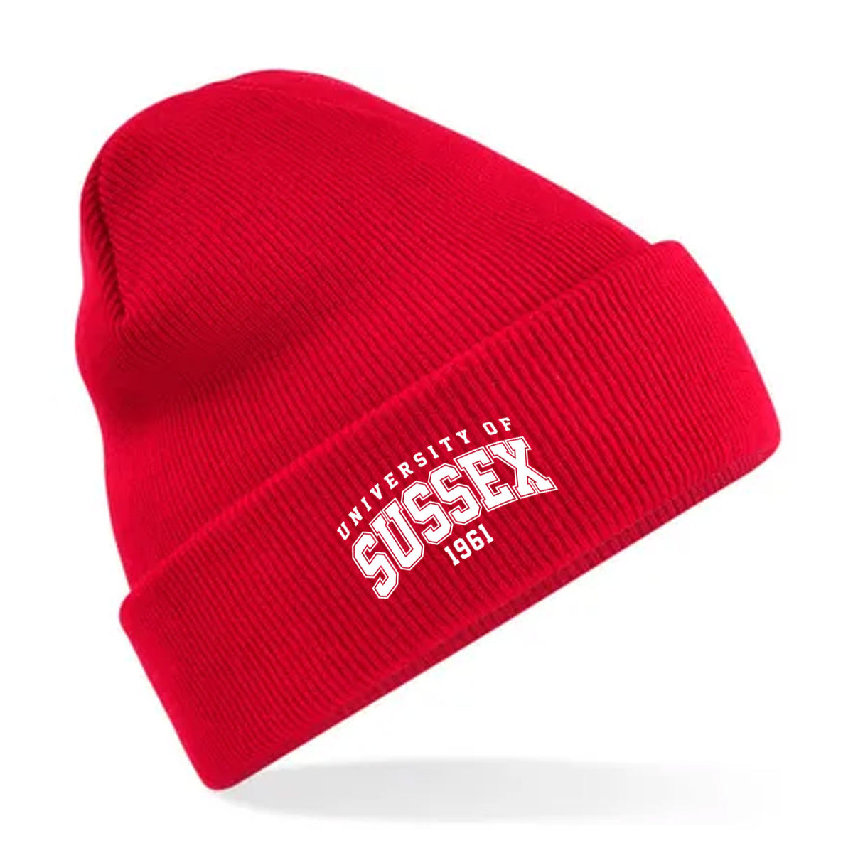 Recycled Cuffed Beanie - White Artwork