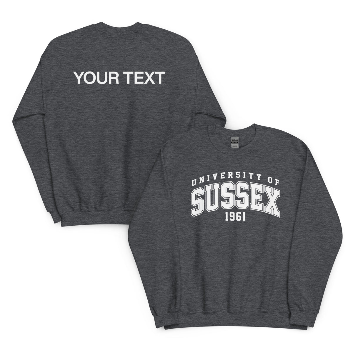 1961 Crew Neck Jumper - White Artwork w/ Personalisation
