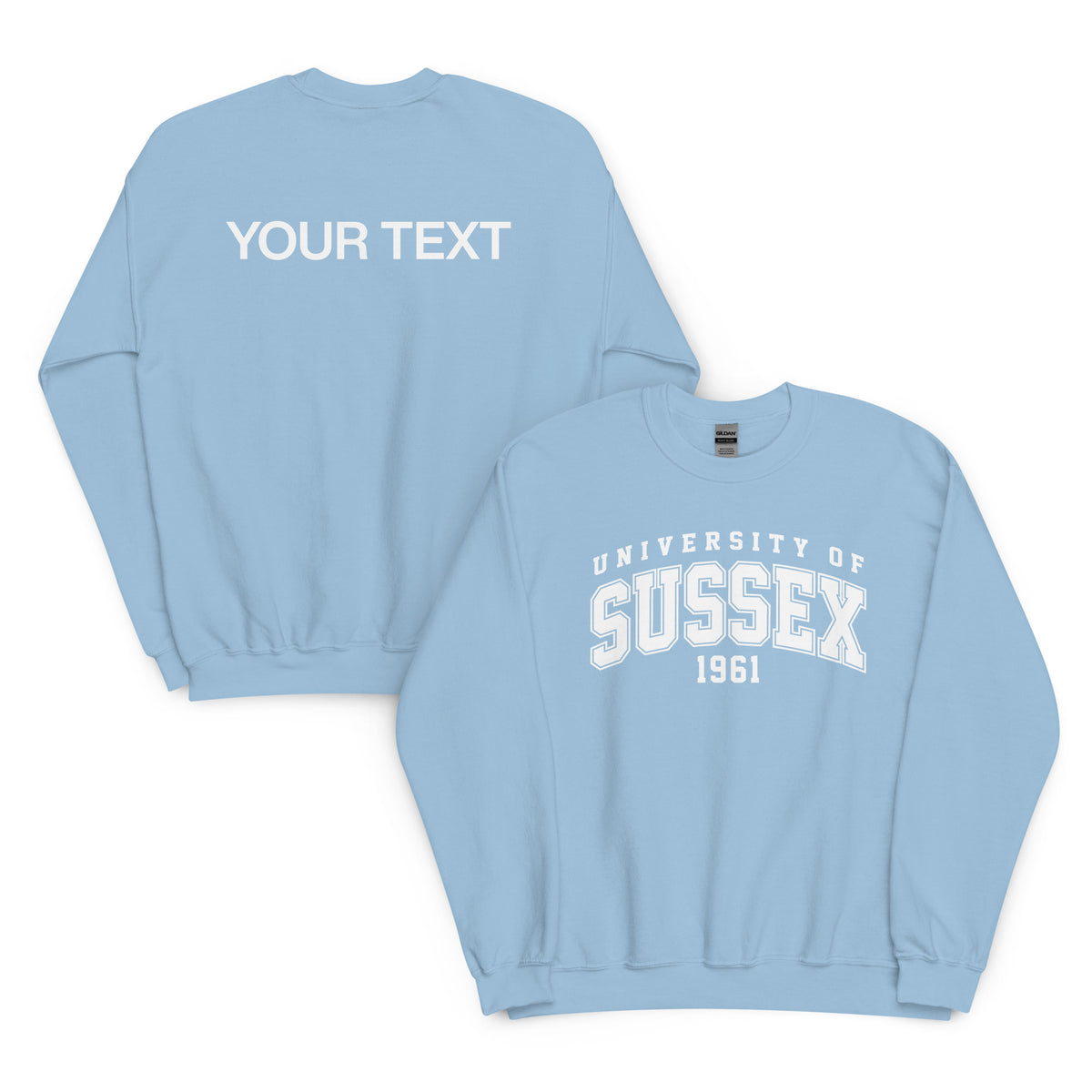 1961 Crew Neck Jumper - White Artwork w/ Personalisation