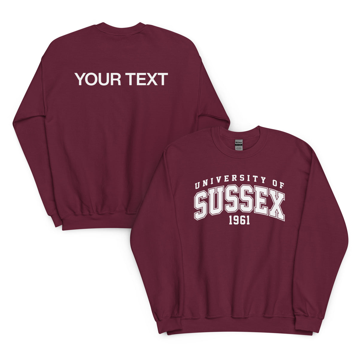 1961 Crew Neck Jumper - White Artwork w/ Personalisation