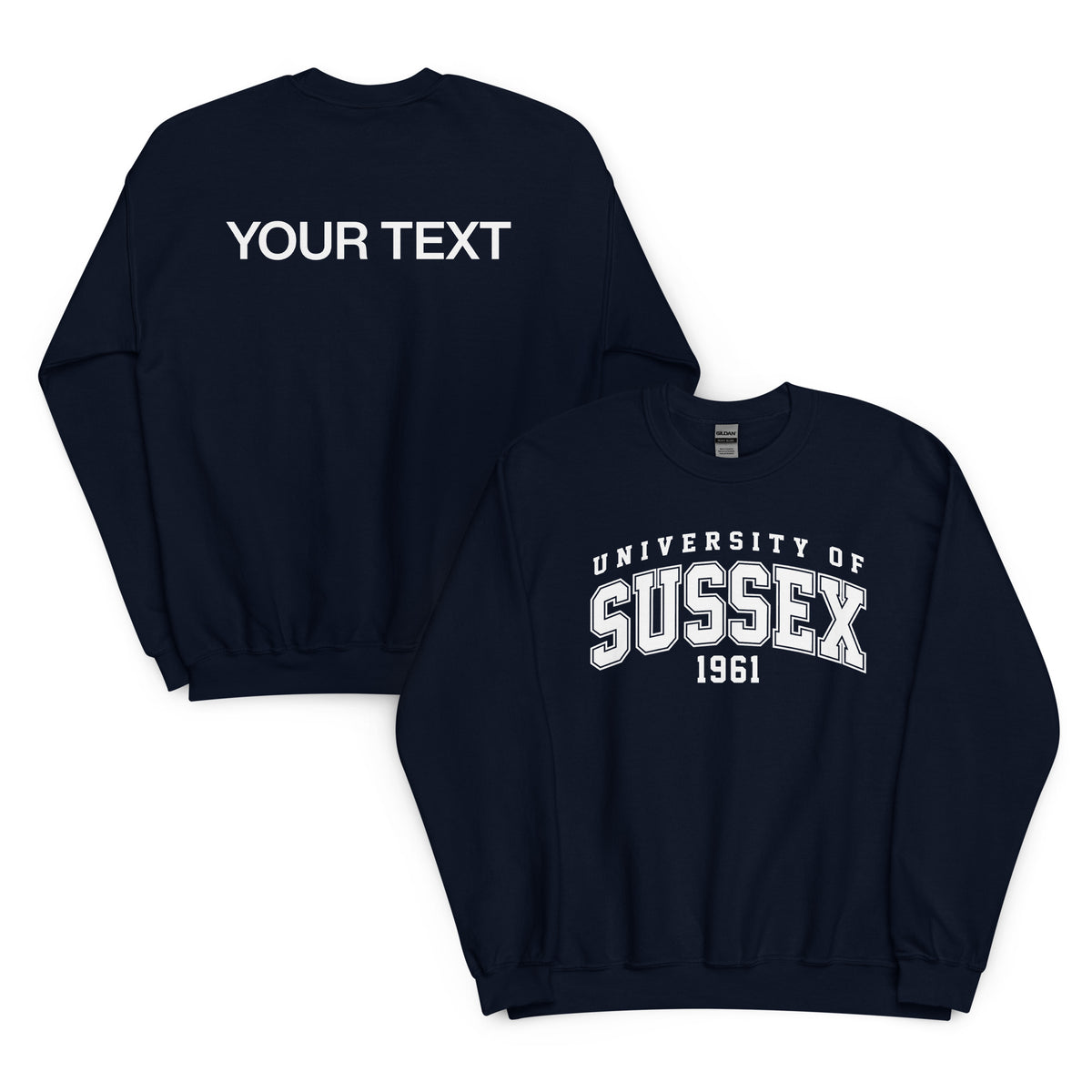 1961 Crew Neck Jumper - White Artwork w/ Personalisation