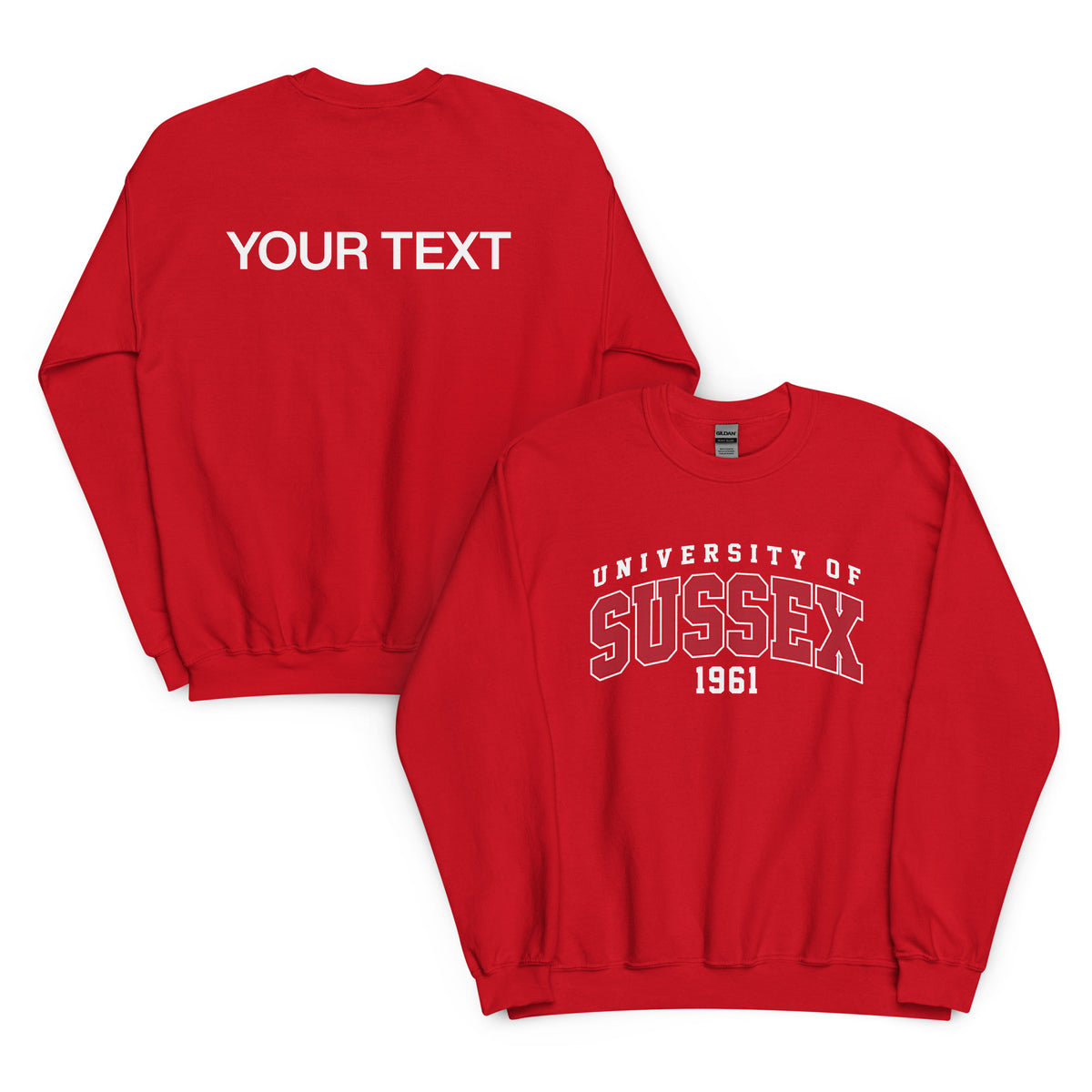 1961 Crew Neck Jumper - Red Artwork w/ Personalisation