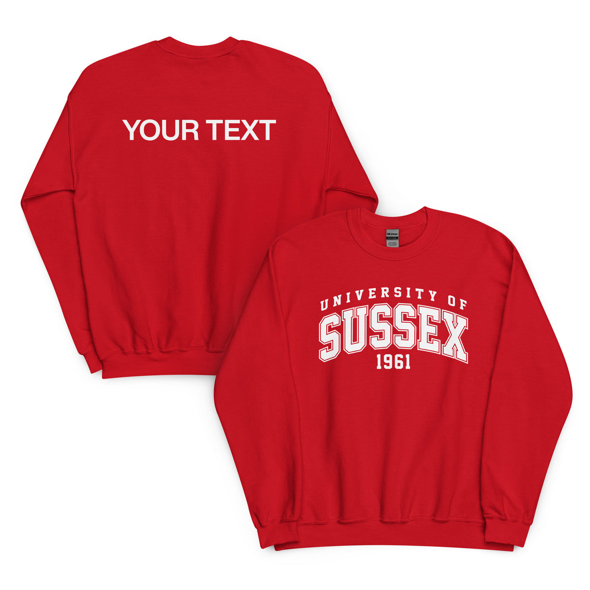 1961 Crew Neck Jumper - White Artwork w/ Personalisation