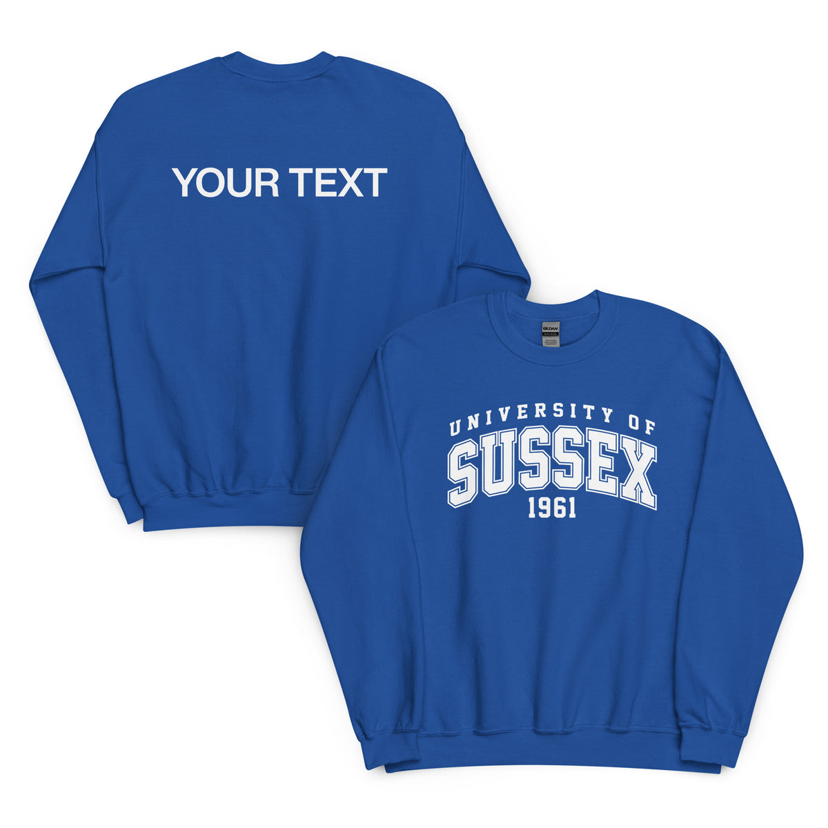 1961 Crew Neck Jumper - White Artwork w/ Personalisation