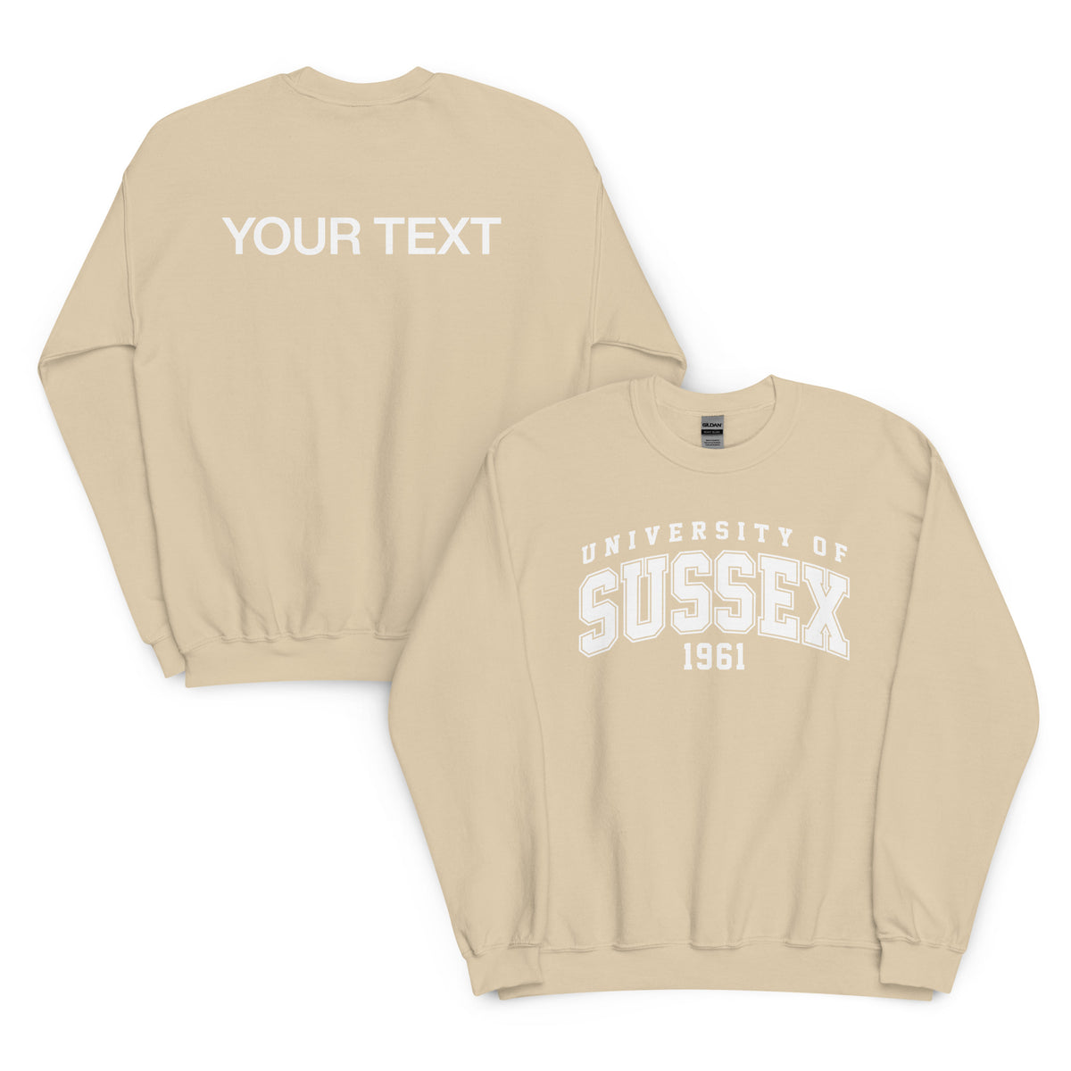 1961 Crew Neck Jumper - White Artwork w/ Personalisation