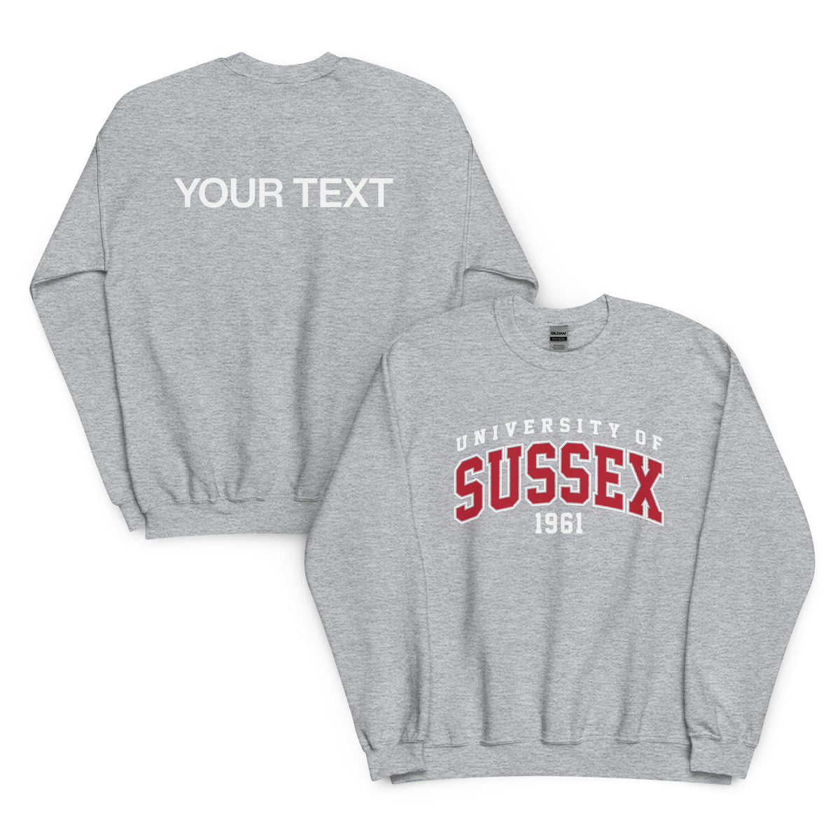 1961 Crew Neck Jumper - Red Artwork w/ Personalisation
