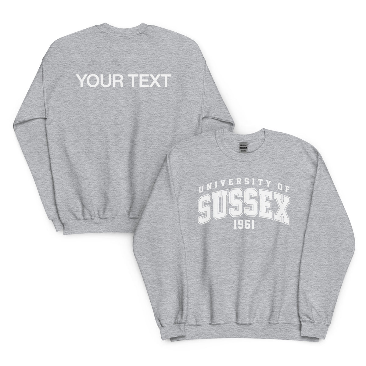 1961 Crew Neck Jumper - White Artwork w/ Personalisation