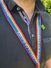 Load image into Gallery viewer, University of Sussex Rainbow lanyard (with badge holder)
