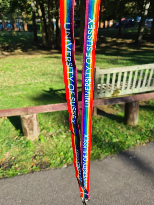 University of Sussex Rainbow lanyard (with badge holder)